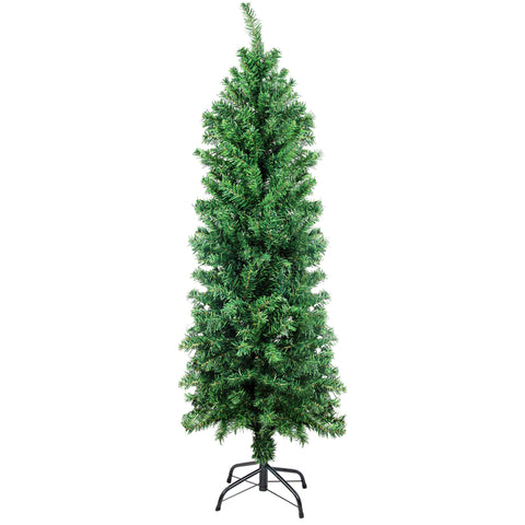 Sunnyglade front view of 4ft slim Christmas tree for space-saving decor
