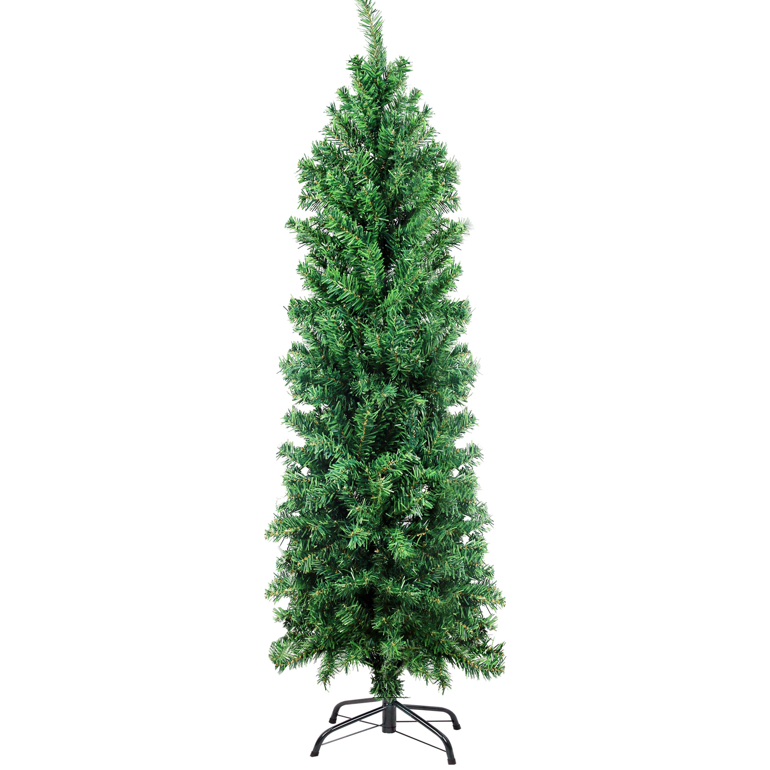 Sunnyglade front view of 5.5ft slim tree showing space-saving silhouette and festive benefit