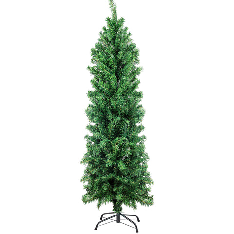 Sunnyglade front view of 5.5ft slim tree showing space-saving silhouette and festive benefit