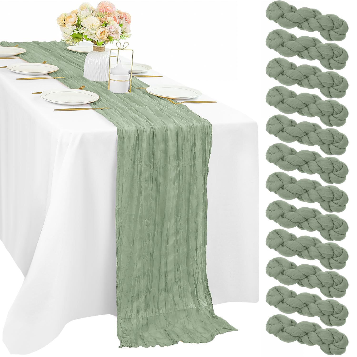 Sunnyline front packaging view showing sage runner set and neat presentation benefit