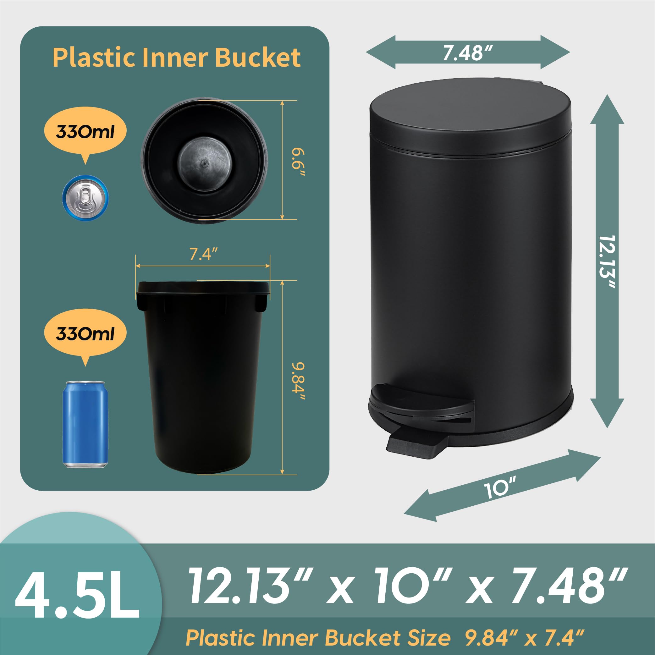 SunnyPoint trash can in a bathroom setting showing discreet placement and neat appearance