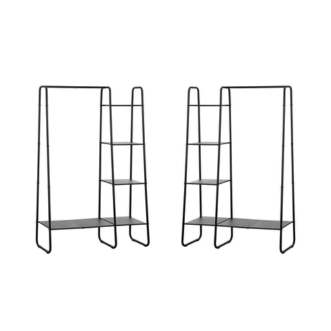 SunnyPoint bottom shelf with shoes and baskets showing capacity benefit: keeps floor tidy