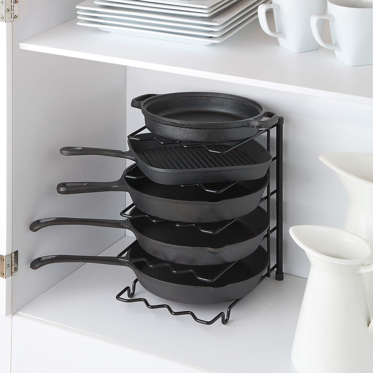 SunnyPoint front view showing full rack and organized pans for space saving