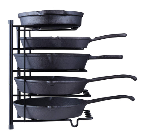 SunnyPoint laid horizontally on countertop storing lids and baking sheets neatly