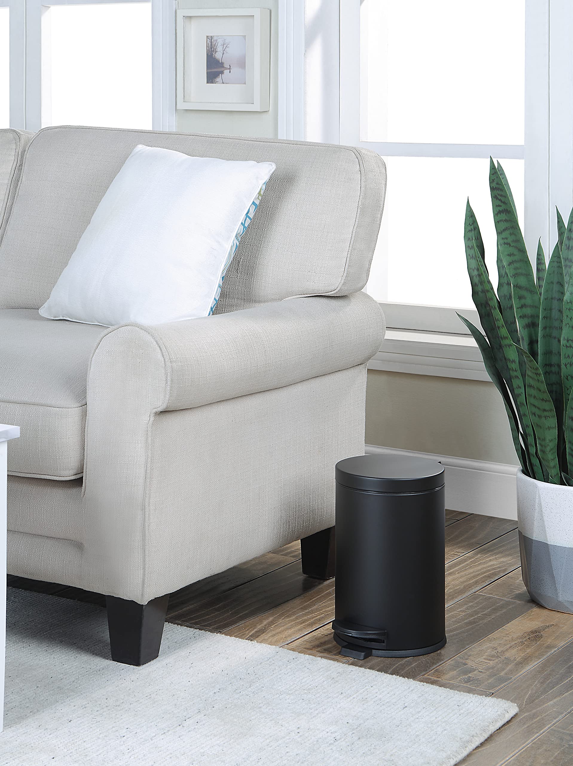 SunnyPoint removable inner plastic bucket lifted out for easy emptying and cleaning