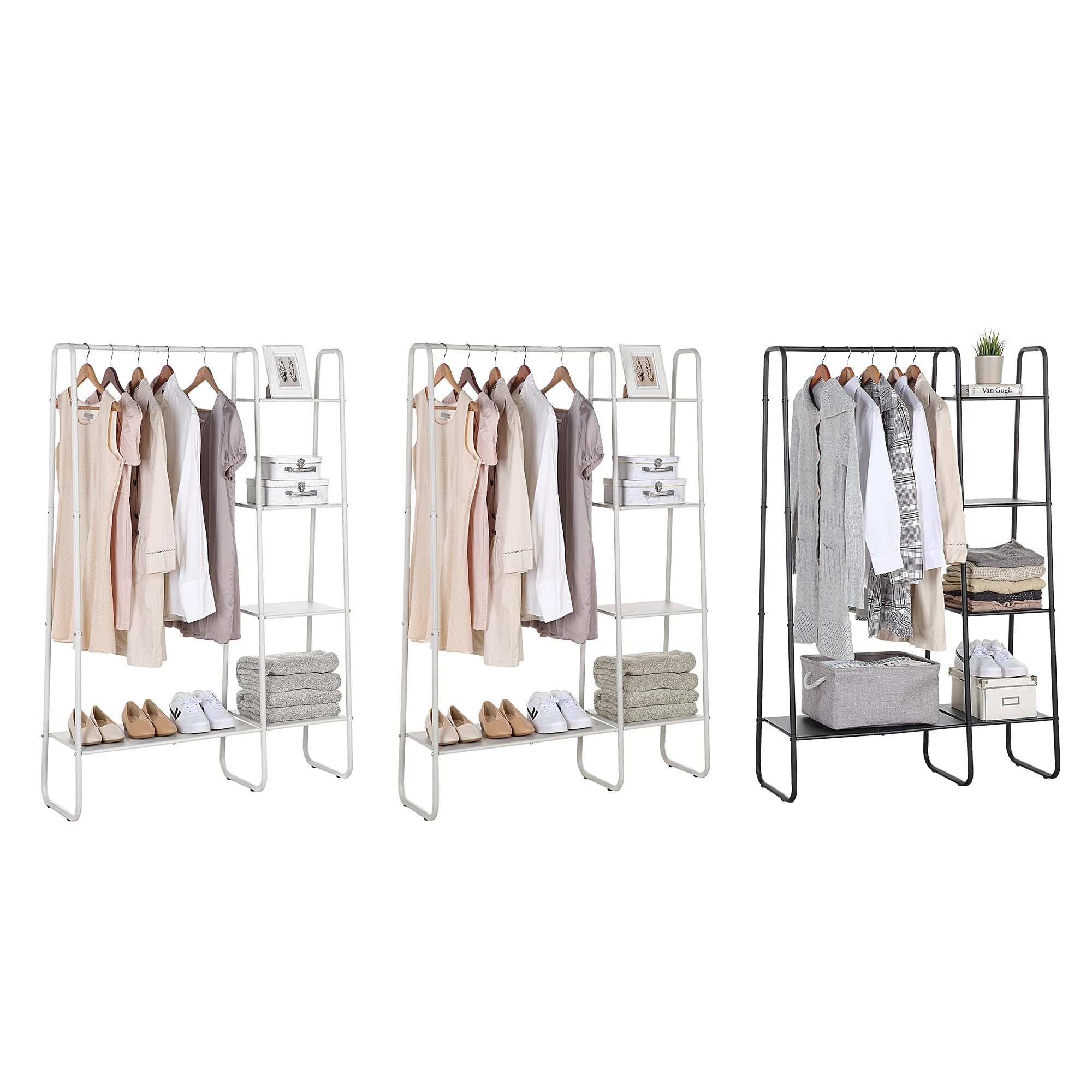 SunnyPoint shelf detail with folded clothes showing shelf strength benefit: neat organization