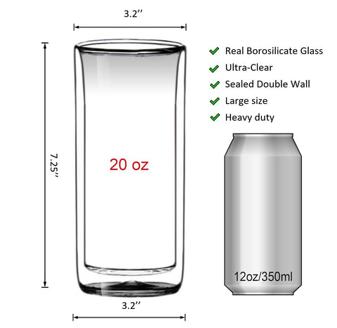 Sun's Tea tumbler beside ruler and ice showing true 20oz capacity and useful size reference