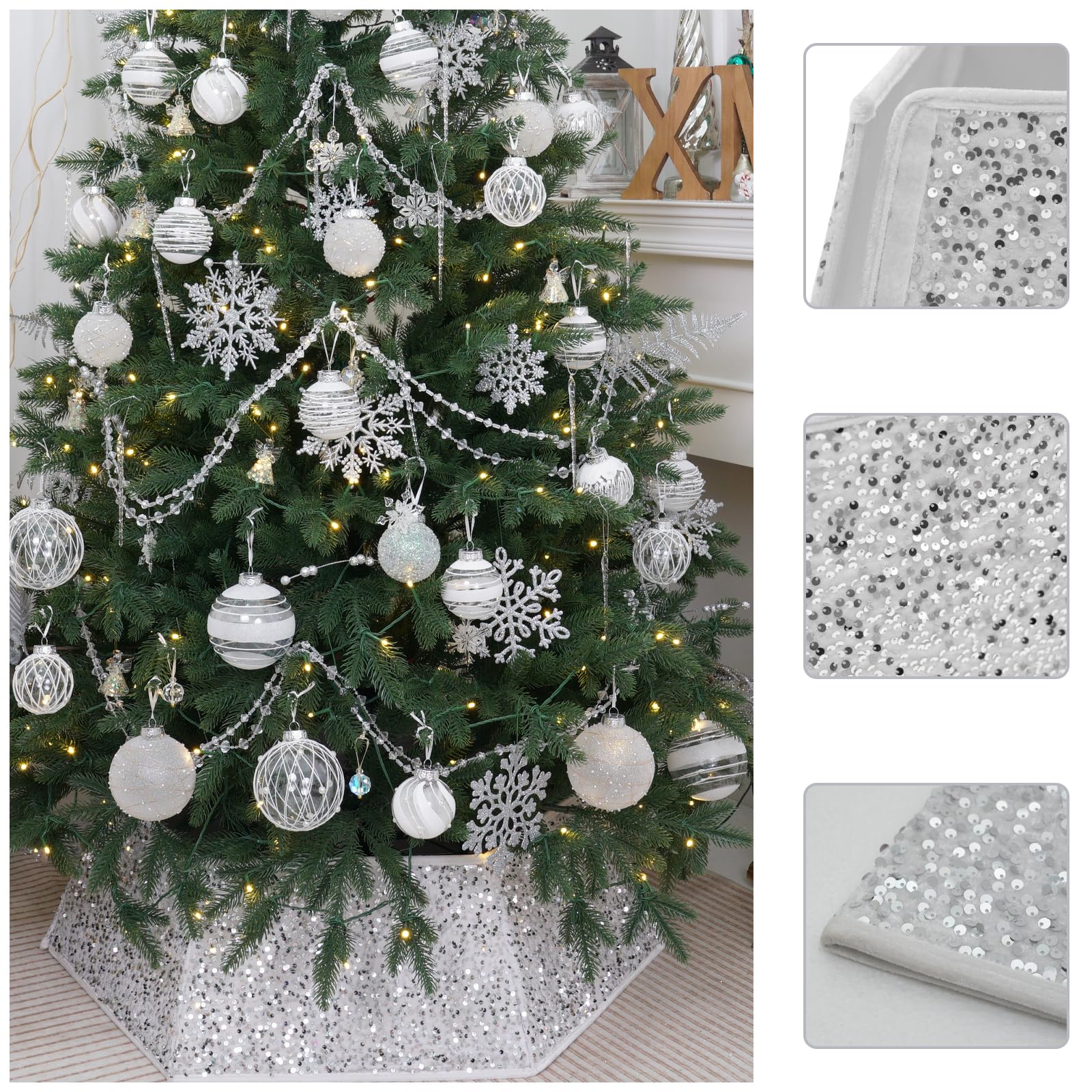 SUNSHINE DECOR collar on a decorated tree, covers stand and enhances lights