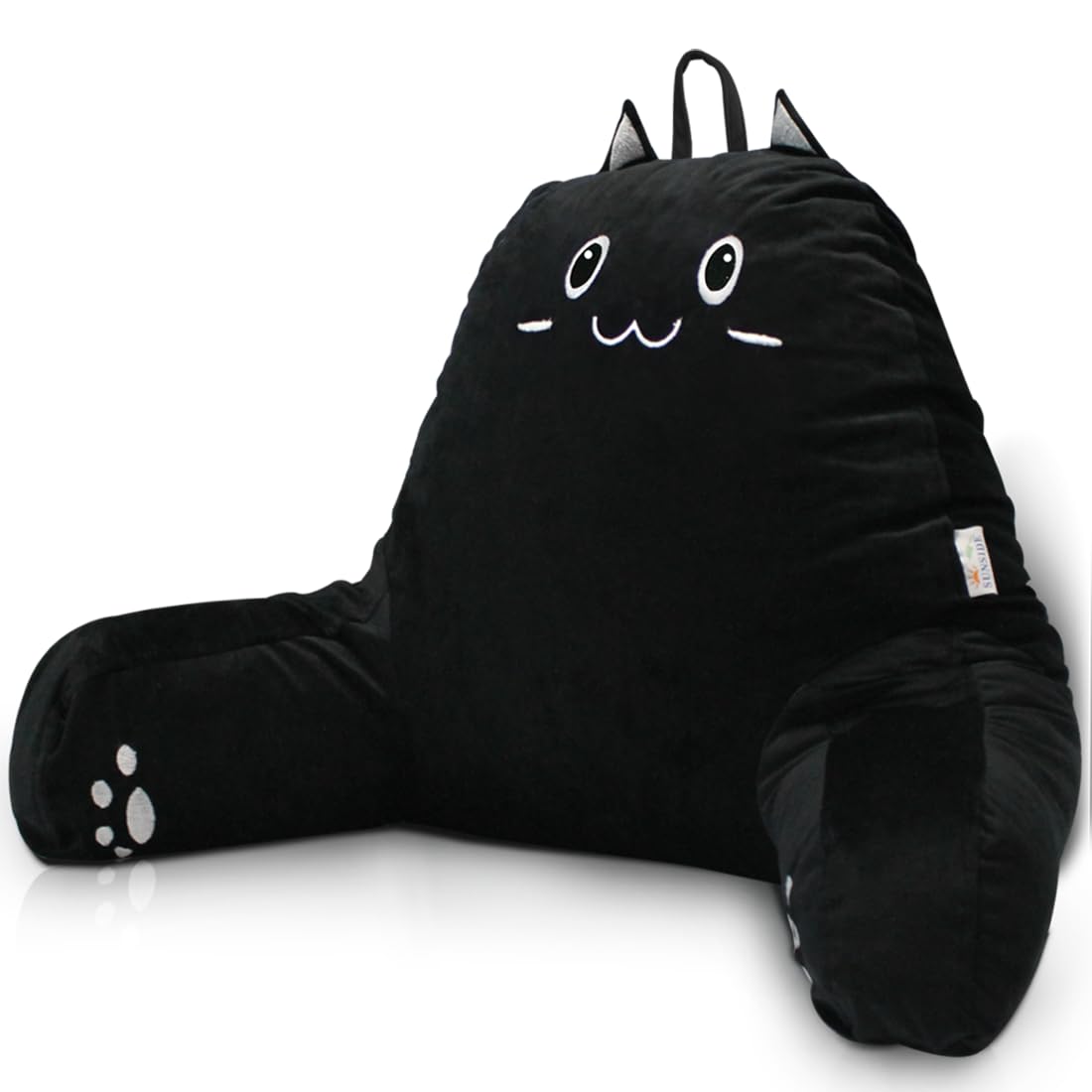SUNSIDE cat pillow front view showing shape and support