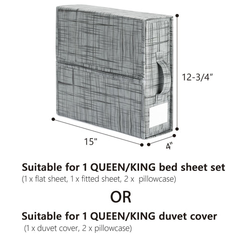 SUOCO SheetCube styled in bedroom setting offering tidy linen storage and visual order