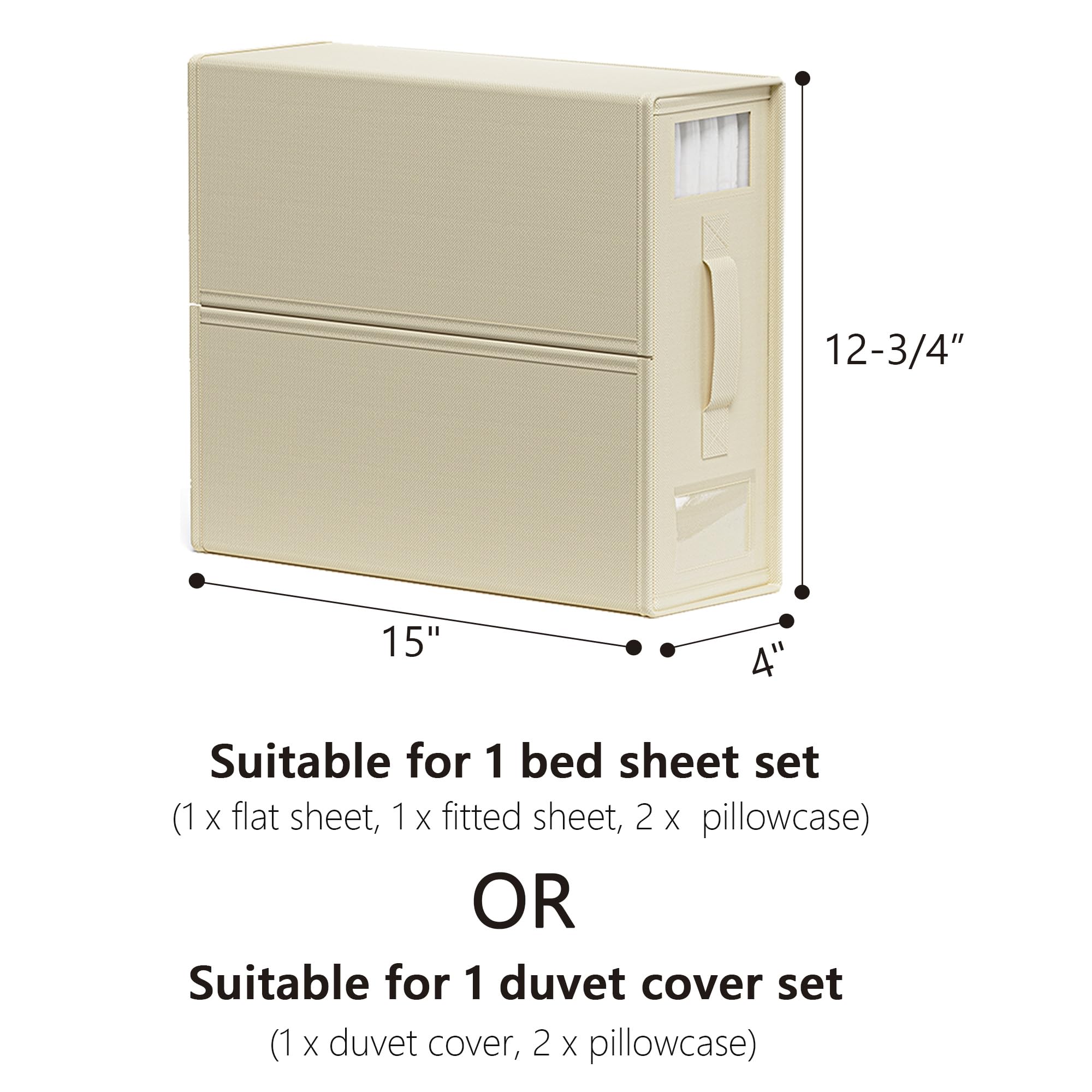 SUOCO SheetCube beside queen sheet set showing compact size benefit
