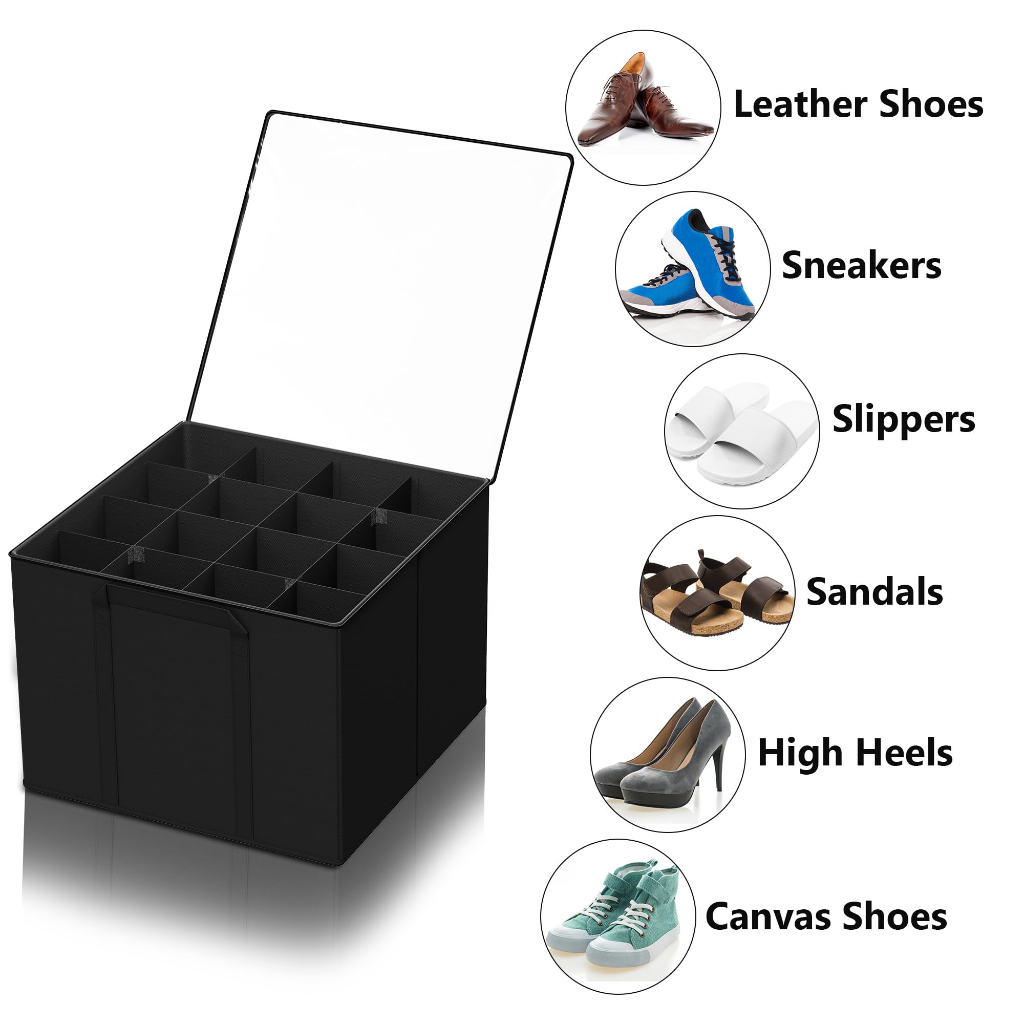 SUOCO box next to sneaker showing scale and fit for common shoes