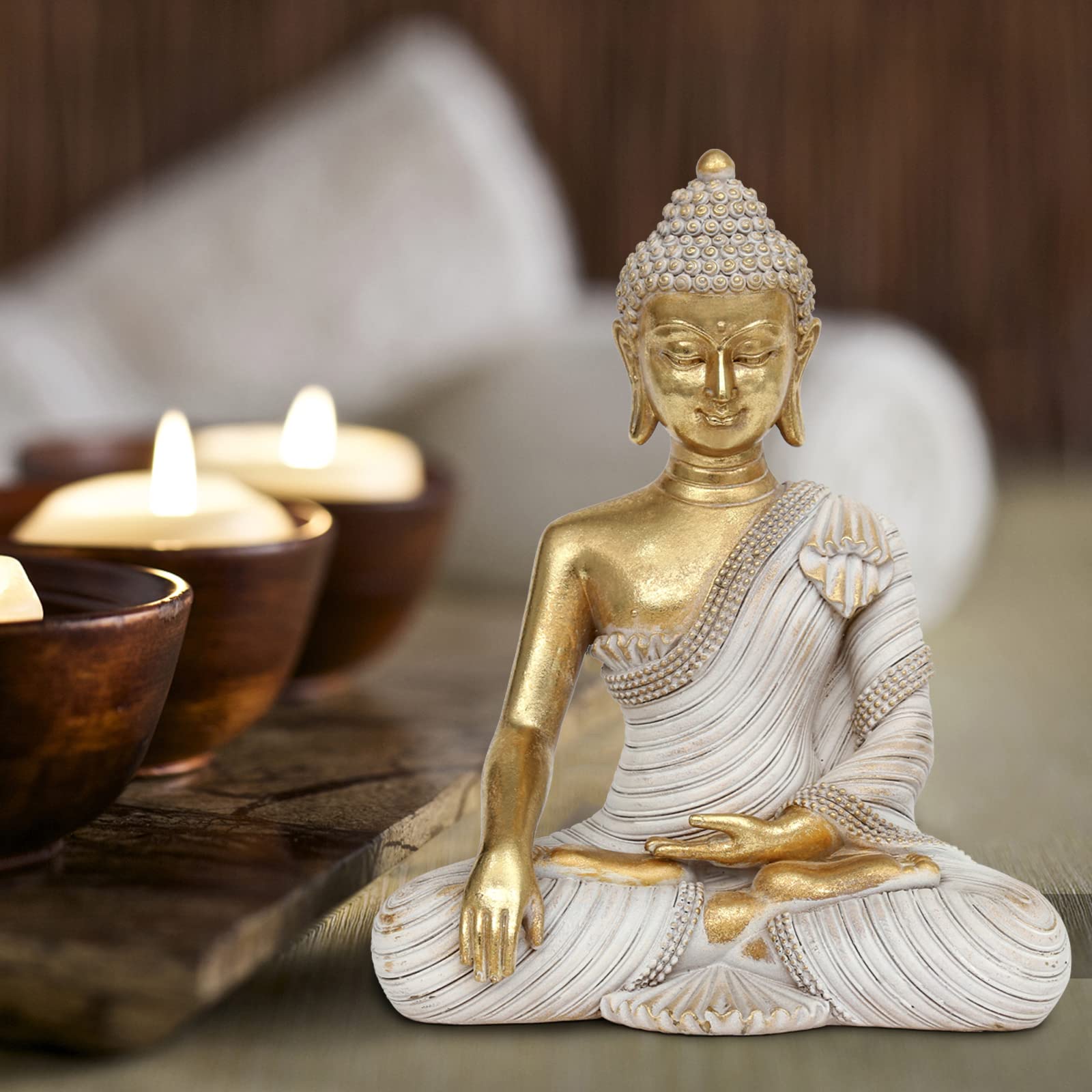Suoedd gold Buddha close-up face details highlighting craftsmanship advantage