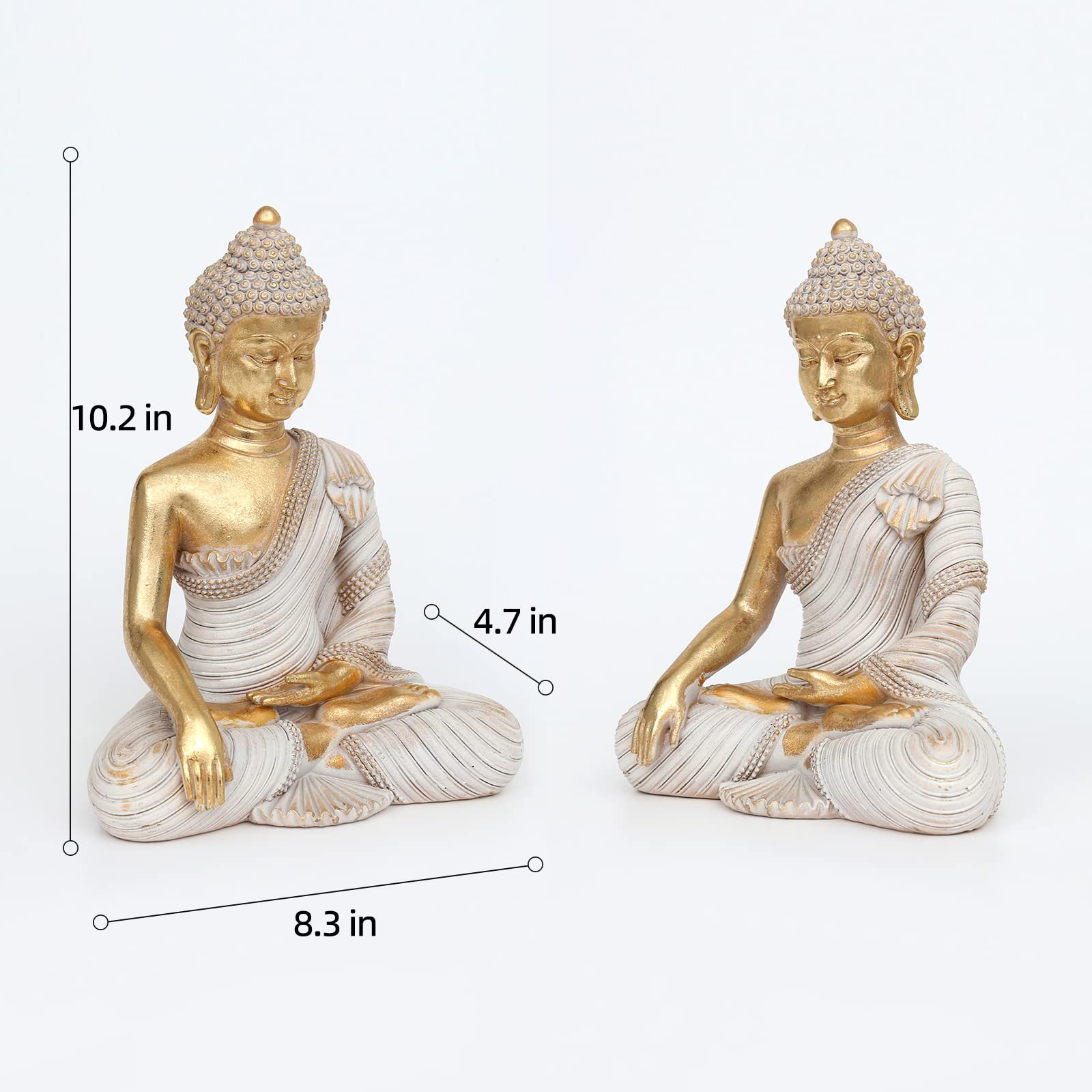 Suoedd gold Buddha side profile displaying pose and stable base benefit