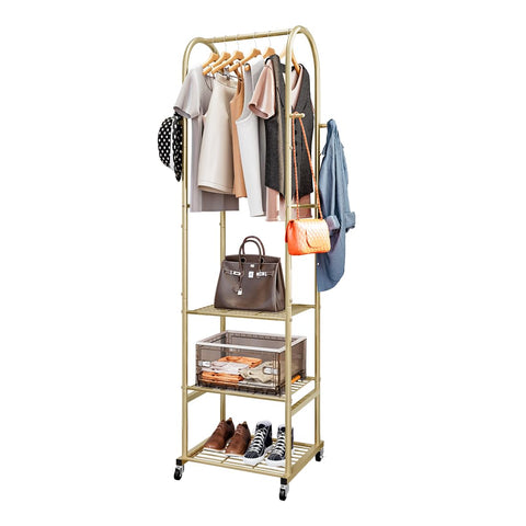SUOERNUO front view clothes rack showing organized garments and easy access