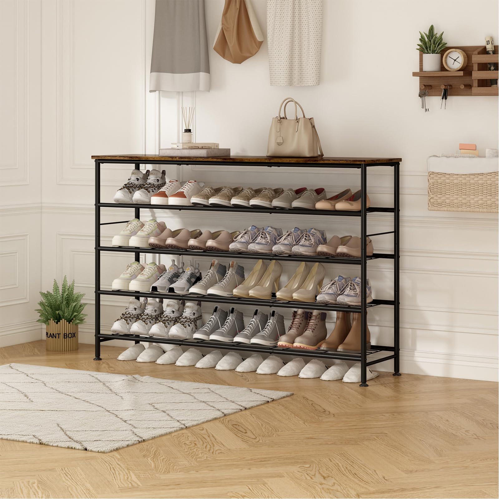 SUOERNUO with shoes for size comparison showing ample capacity benefit