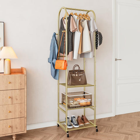 SUOERNUO rack next to shoes showing size and capacity for everyday wardrobes