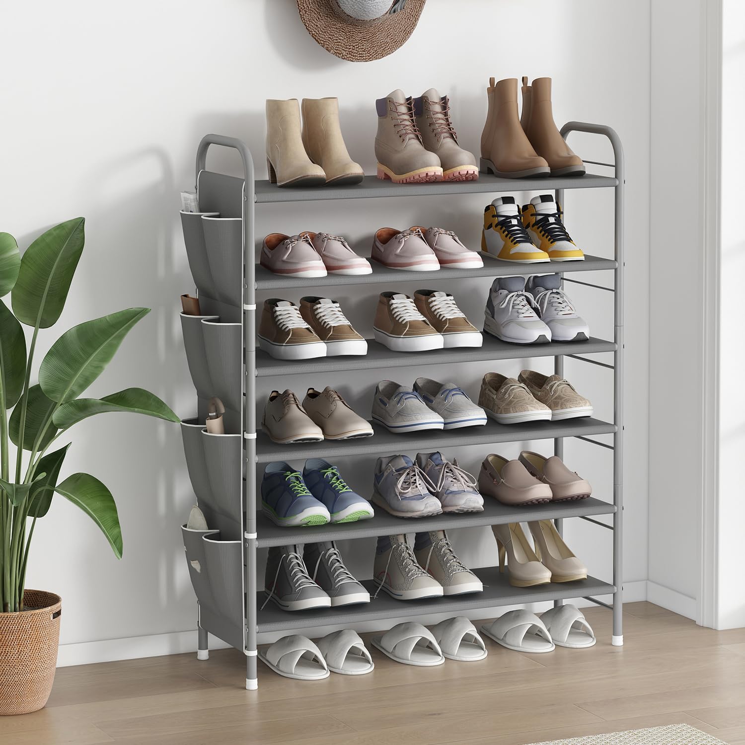 SUOERNUO fabric shelf close-up showing breathable dust protection