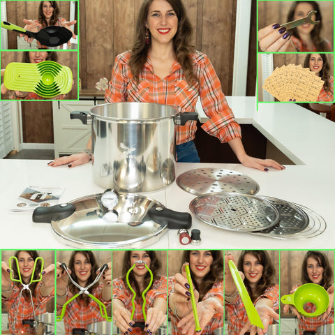 Supa Ant canning tools laid out in fluorescent green for fast visibility and organized workflow