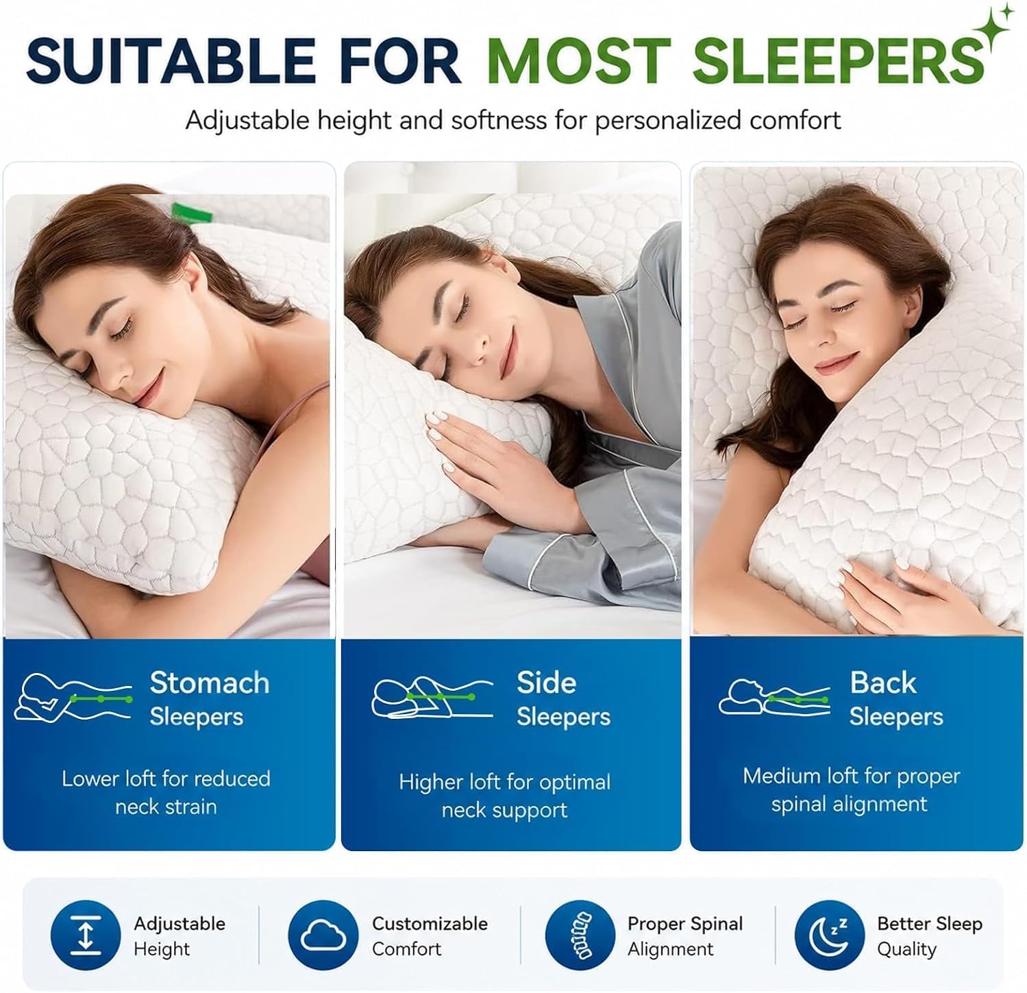SUPA MODERN in-bed stomach sleeper illustrating low loft comfort