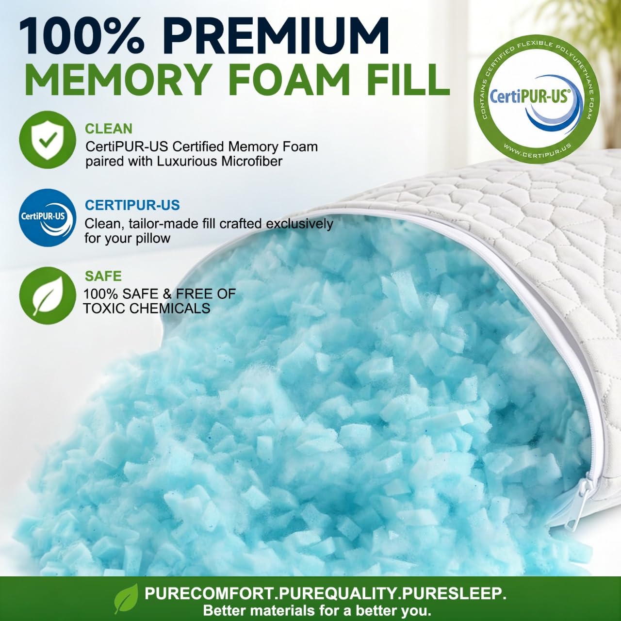 SUPA MODERN shredded memory foam core detail demonstrating breathable support