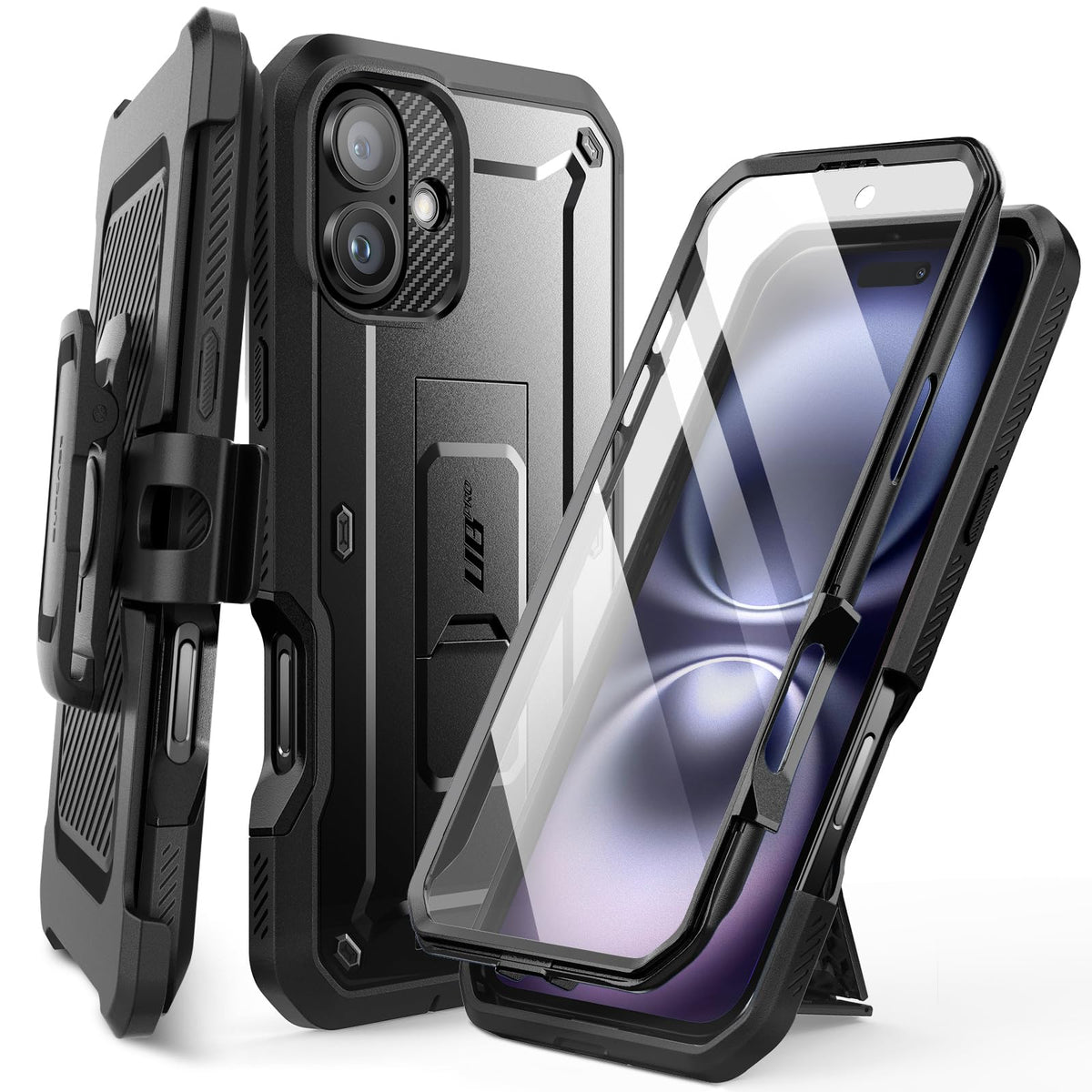 SUPCASE front view showing full-body protection and precise fit for iPhone 16 Plus