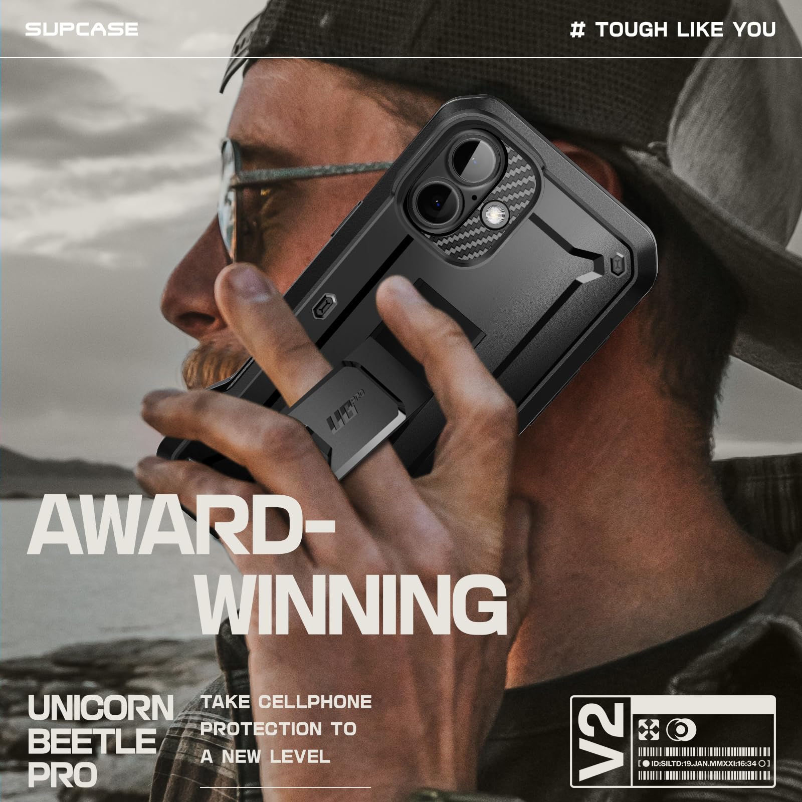 SUPCASE in outdoor setting illustrating rugged protection during hiking or field work