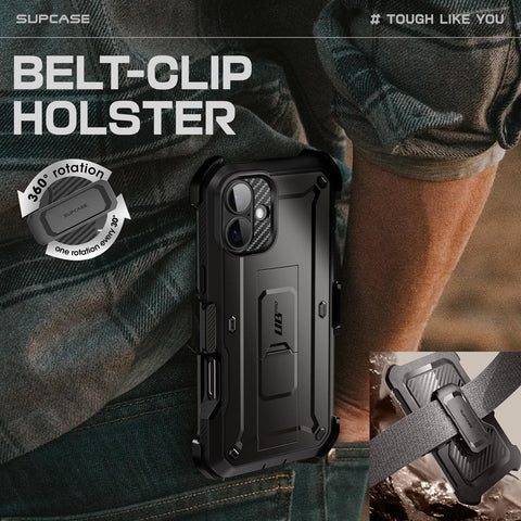 SUPCASE integrated screen protector close-up showing clear touch-friendly surface