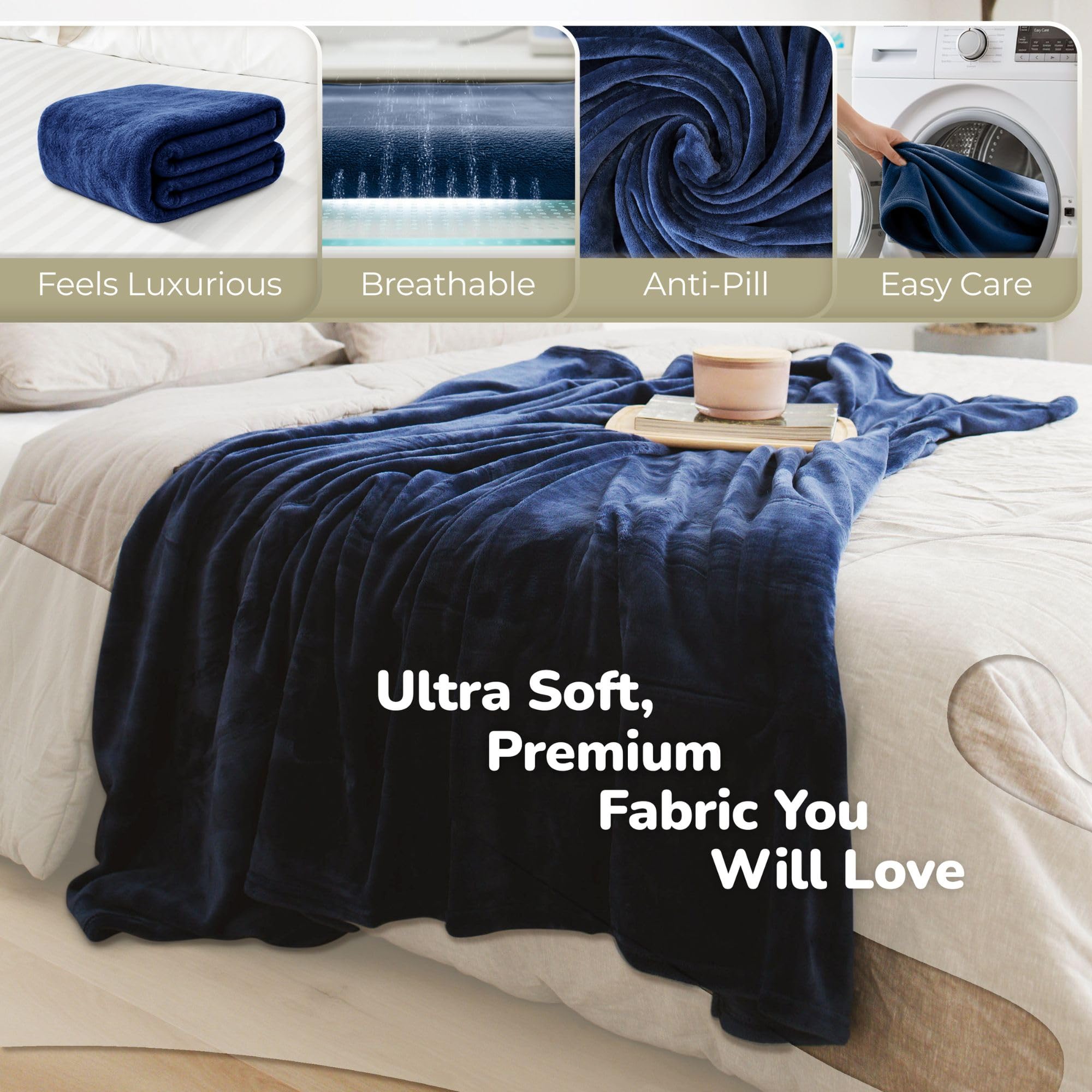 Super Blanky draped on sofa showing length and scale for adult coverage