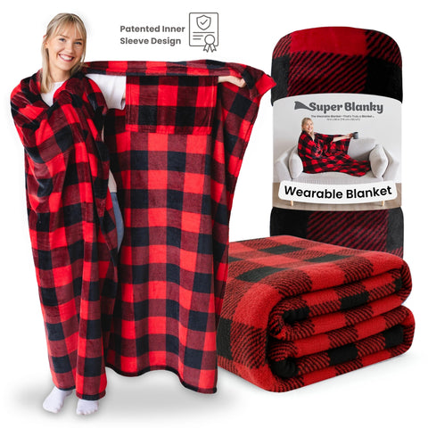 Super Blanky in a cozy living room setting showing stylish gift-ready appeal