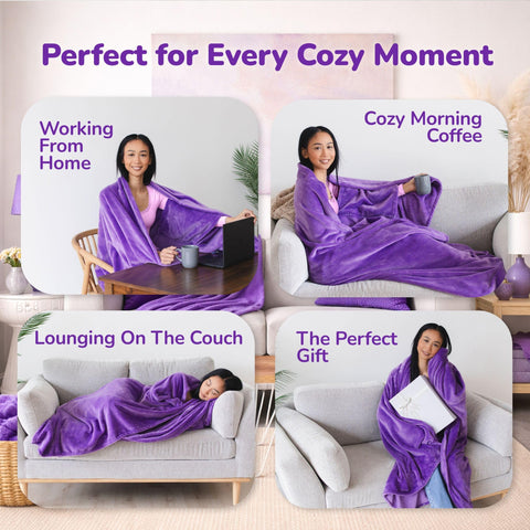 Super Blanky pocket sleeve detail highlighting hands-free convenience and storage