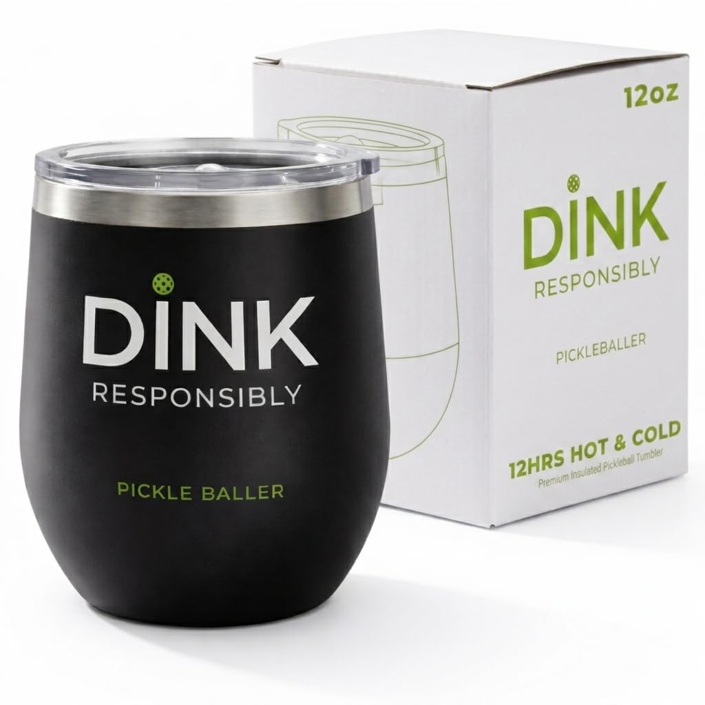 Super Fly Goods front view of tumbler showing Dink Responsibly logo and benefits