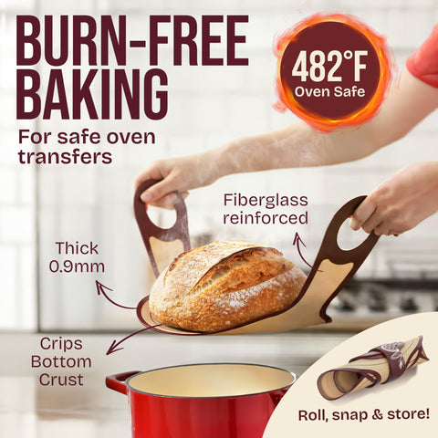 Superbaking loaf being lifted from oven showing safe handling