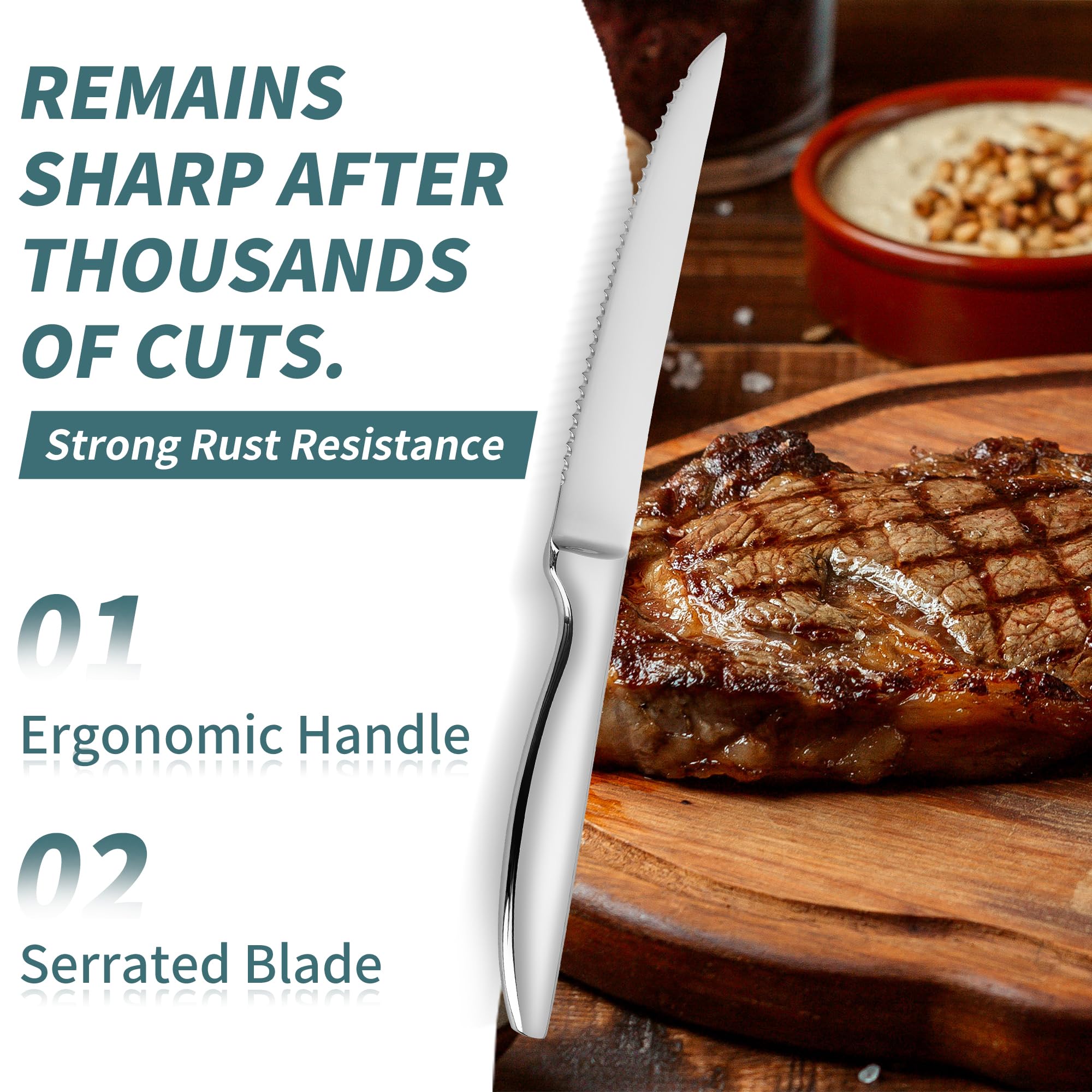 SuperCook close-up of micro-serrated edge highlighting effortless slicing benefit