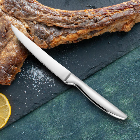 SuperCook blade edge profile under light, corrosion-resistant stainless steel benefit