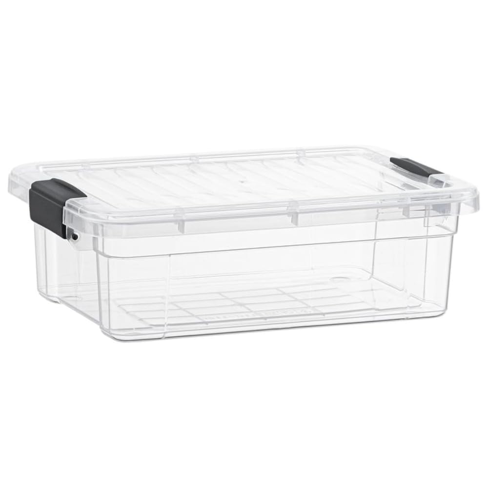Superio clear bin front view showing transparent storage and easy identification