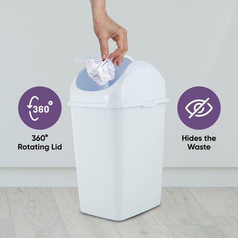Superio open top with bag lined illustrating simple bag changes and cleaning