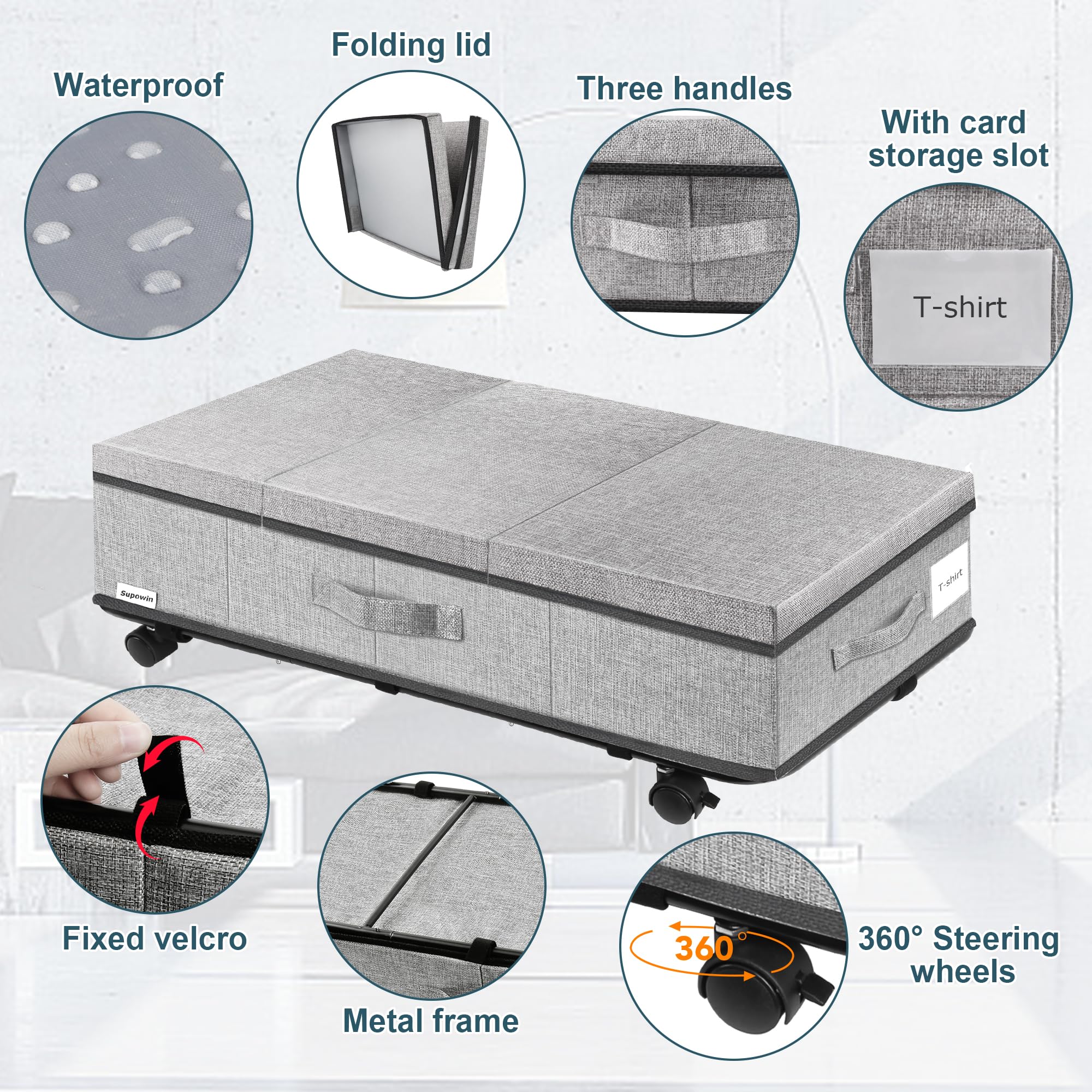 Supowin open three-section lid showing easy selective access and visibility