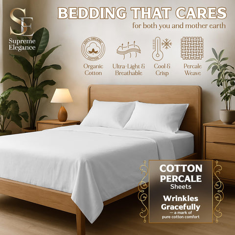 SUPREME ELEGANCE percale weave close-up revealing breathable texture and cool hand feel
