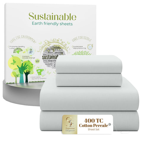 SUPREME ELEGANCE front view showing soft silver sheets and neat styling benefit: refined bedroom look
