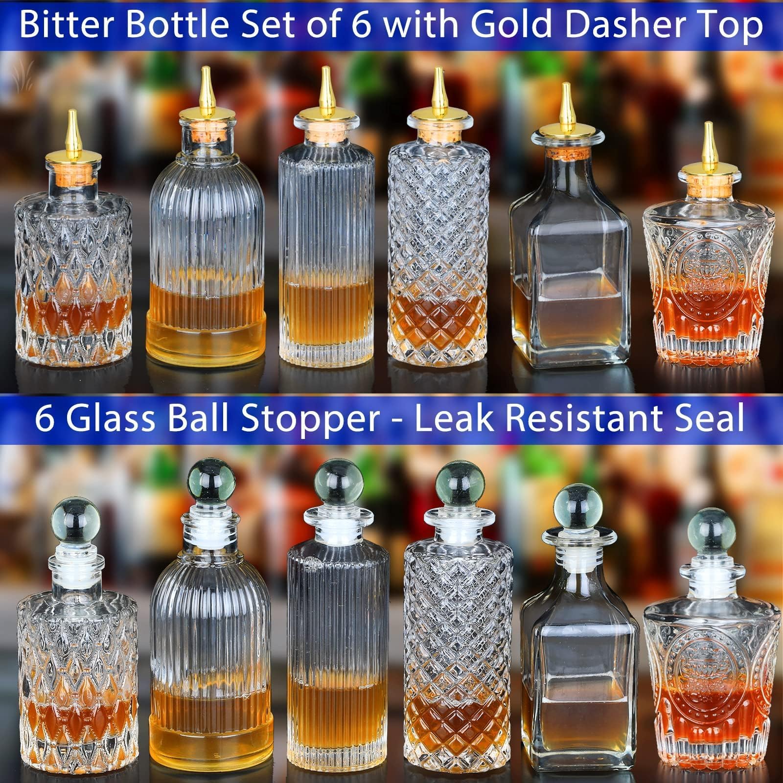 SuproBarware pouring bitters into bottles during refill to show easy use