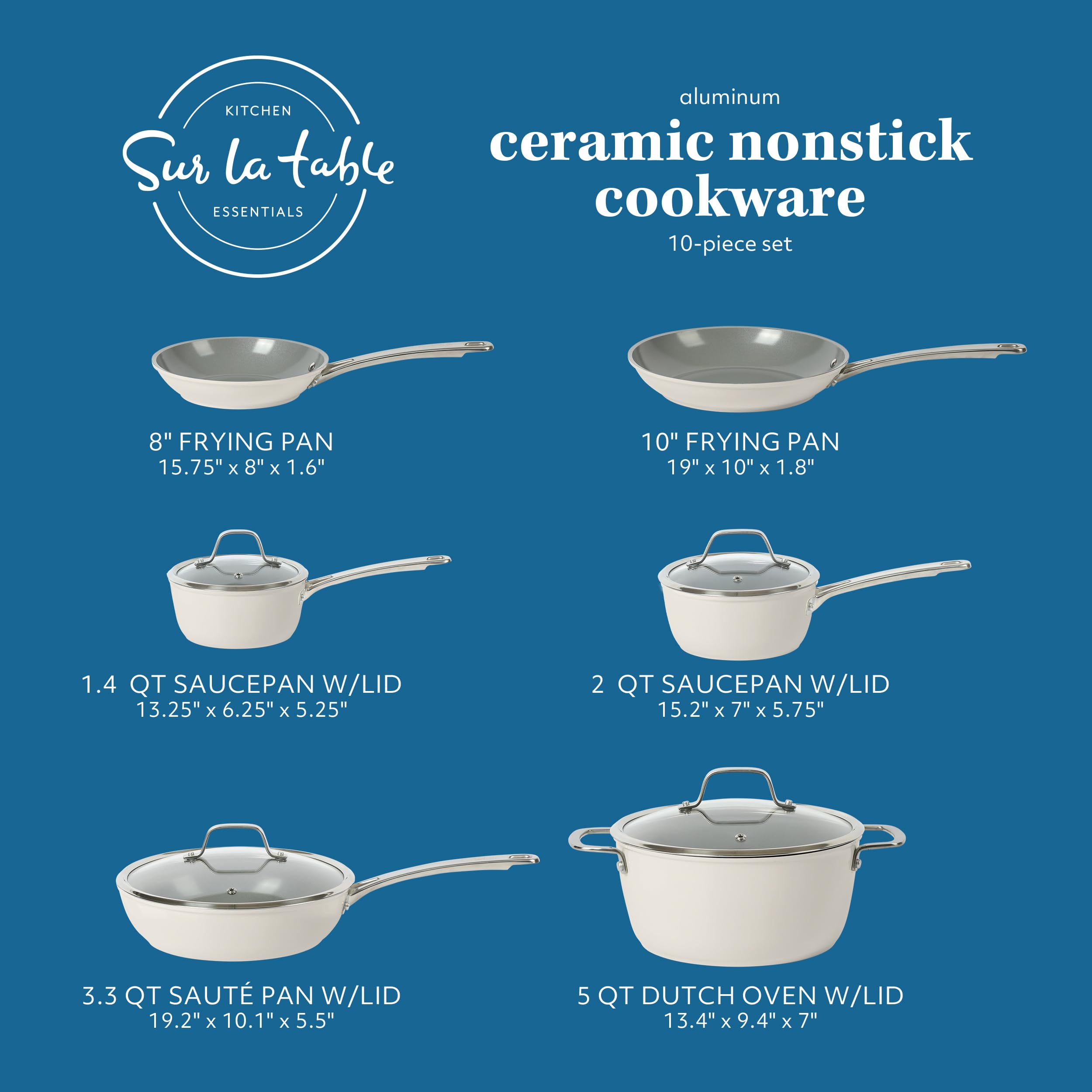 Sur La Table close-up of titanium ceramic nonstick interior showing easy release and simple cleanup