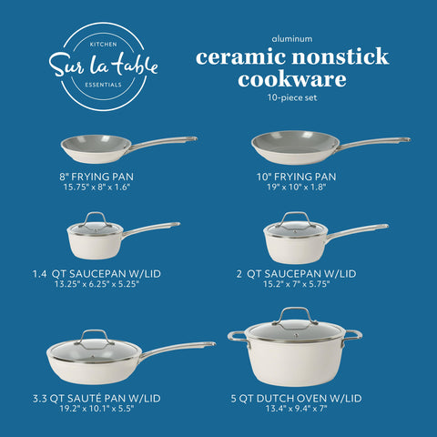 Sur La Table close-up of titanium ceramic nonstick interior showing easy release and simple cleanup