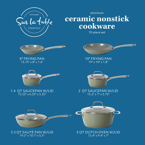 Sur La Table close-up of titanium ceramic nonstick interior highlighting smooth surface for easy food release
