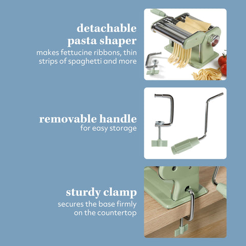Sur La Table cutters closeup showing spaghetti and fettuccine blades for uniform noodle cutting