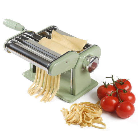 Sur La Table Va Bene front view showing sleek stainless steel and rollers benefit consistent pasta