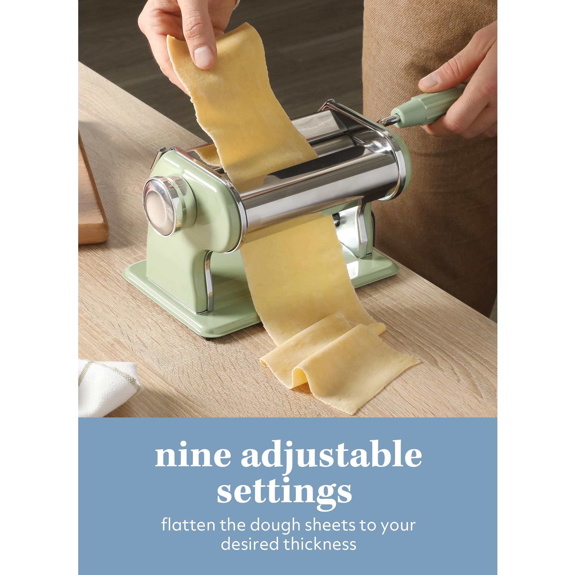 Sur La Table removable handle and clamp attached to countertop for stable hands-on rolling