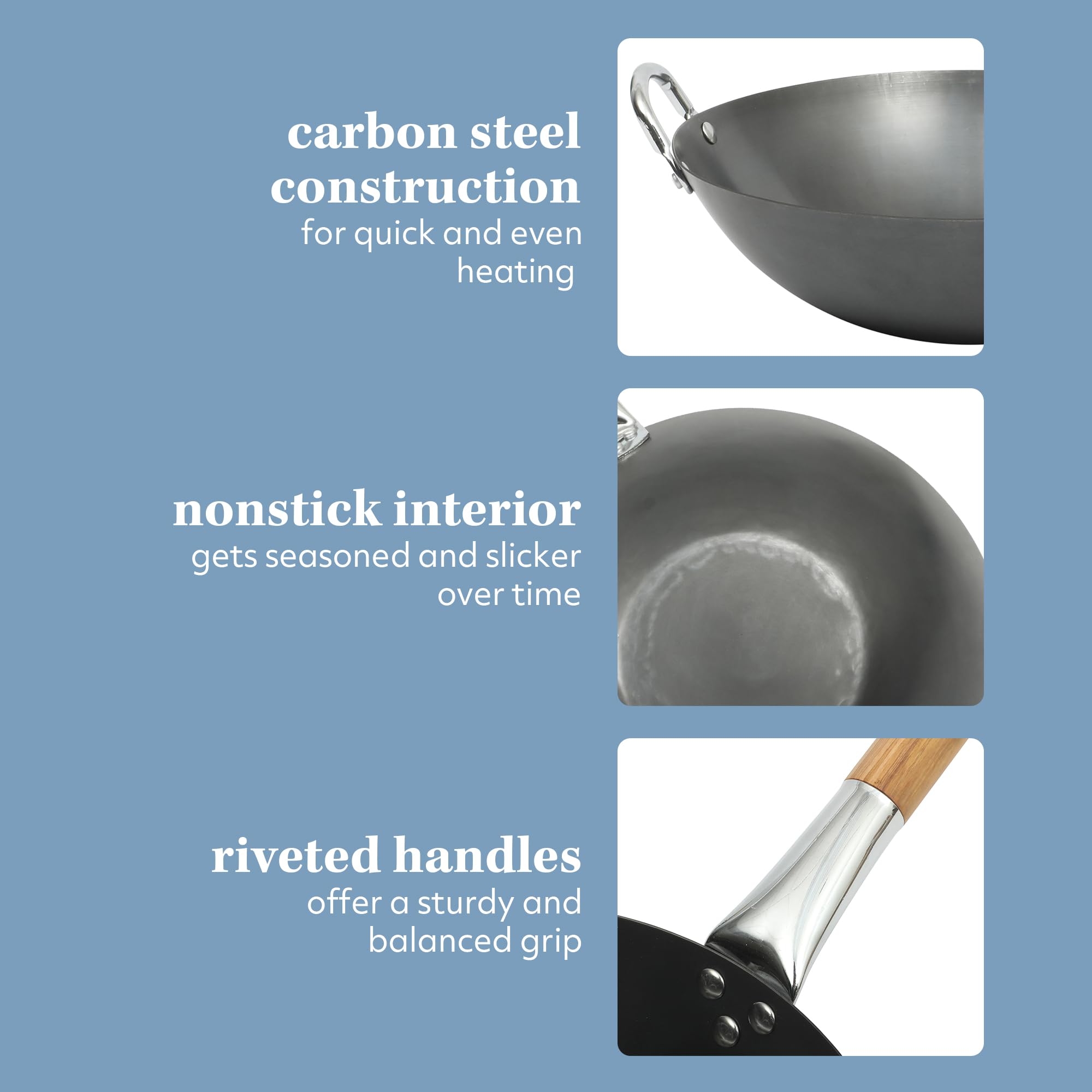 Sur La Table wok in use with vegetables being tossed demonstrating quick high-heat cooking