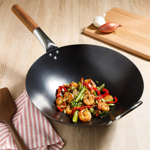 Sur La Table seasoned interior close-up showing developing patina for improved nonstick performance