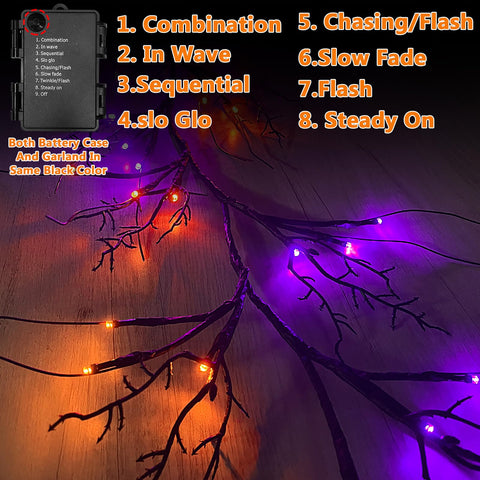 SURCVIO garland draped on a fireplace mantle creating spooky ambiance for Halloween